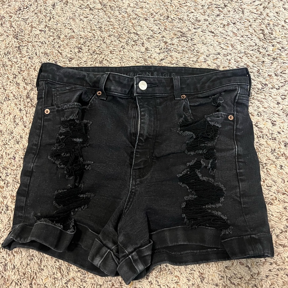 American Eagle Outfitters Black Distressed Women's Shorts